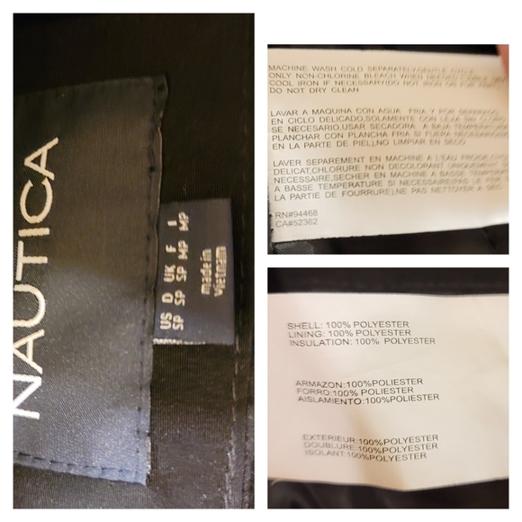 Nautica Womens Size Small Black Full Zip Hooded Warm Winter Coat - Picture 6 of 6